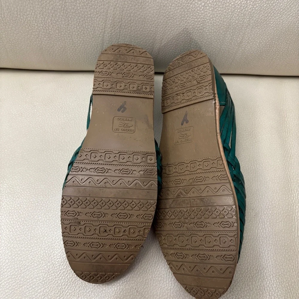 Rare Women's Leather Slip-On Huarache Mexican Sandals - Picture 7 of 16